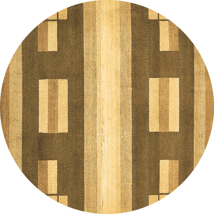 Round Abstract Brown Modern Rug, abs404brn