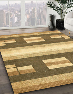 Machine Washable Abstract Saddle Brown Rug in a Family Room, wshabs404