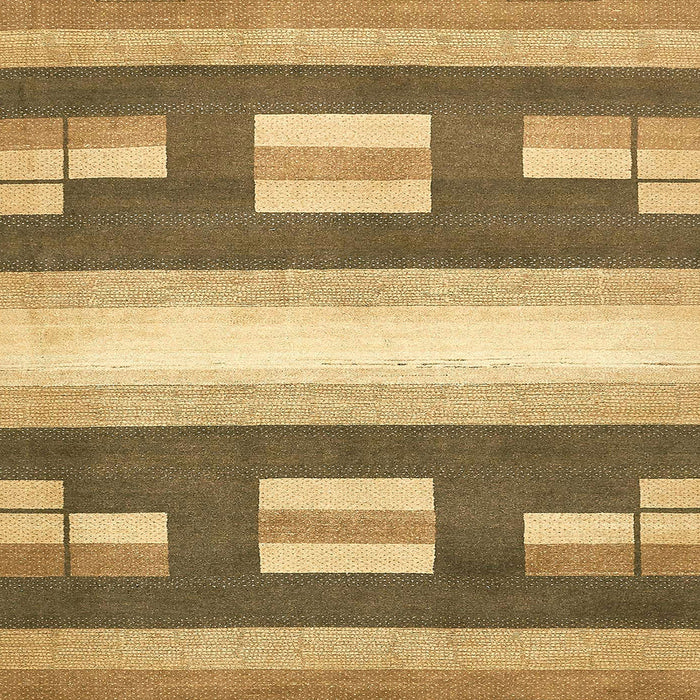 Square Machine Washable Abstract Saddle Brown Rug, wshabs404