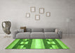 Machine Washable Abstract Green Modern Area Rugs in a Living Room,, wshabs404grn