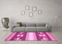 Machine Washable Abstract Pink Modern Rug, wshabs404pnk