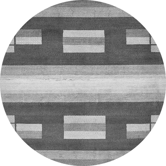 Round Machine Washable Abstract Gray Modern Rug, wshabs404gry