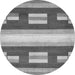 Round Machine Washable Abstract Gray Modern Rug, wshabs404gry