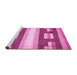 Sideview of Machine Washable Abstract Pink Modern Rug, wshabs404pnk