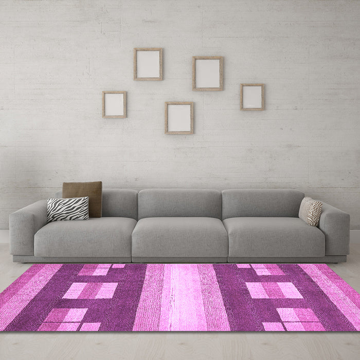 Machine Washable Abstract Purple Modern Area Rugs in a Living Room, wshabs404pur