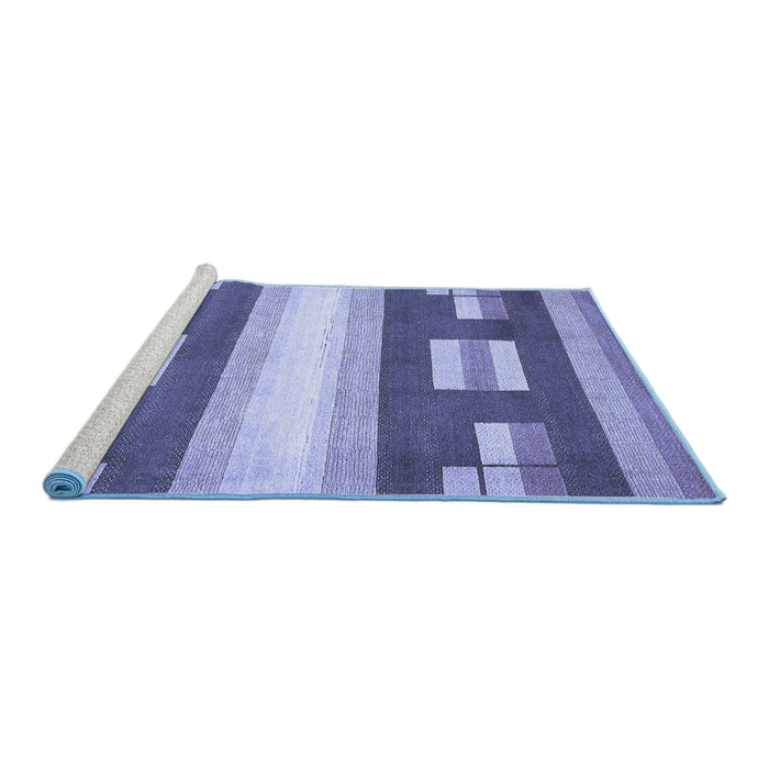 Sideview of Machine Washable Abstract Blue Modern Rug, wshabs404blu