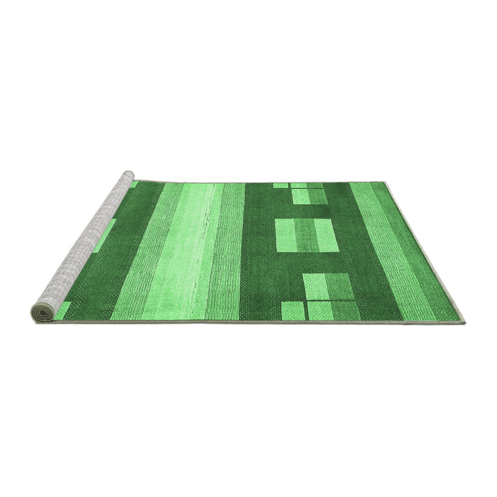 Sideview of Machine Washable Abstract Emerald Green Modern Area Rugs, wshabs404emgrn