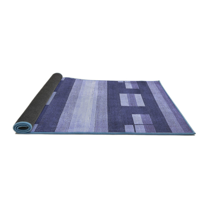 Sideview of Abstract Blue Modern Rug, abs404blu