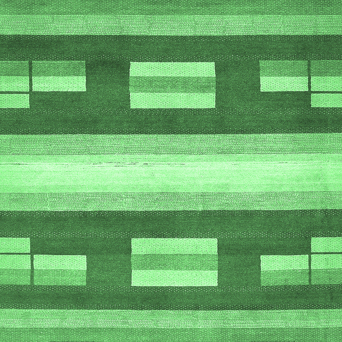 Square Machine Washable Abstract Emerald Green Modern Area Rugs, wshabs404emgrn