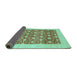 Sideview of Oriental Turquoise Modern Rug, abs4050turq