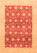 Machine Washable Oriental Orange Modern Area Rugs, wshabs4050org