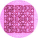 Round Machine Washable Oriental Purple Modern Area Rugs, wshabs4050pur