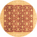 Round Oriental Brown Modern Rug, abs4050brn