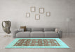 Machine Washable Oriental Light Blue Modern Rug in a Living Room, wshabs4050lblu