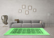 Machine Washable Oriental Emerald Green Modern Area Rugs in a Living Room,, wshabs4050emgrn