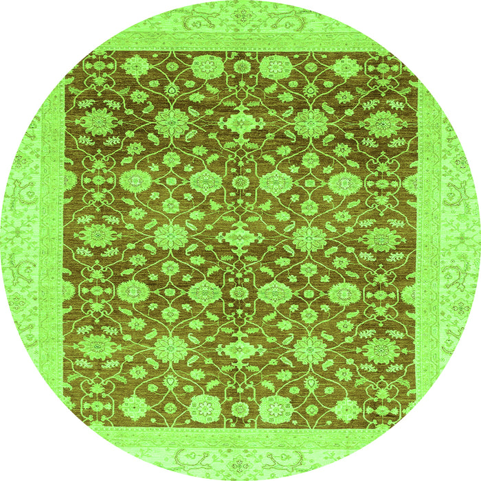 Round Oriental Green Modern Rug, abs4050grn