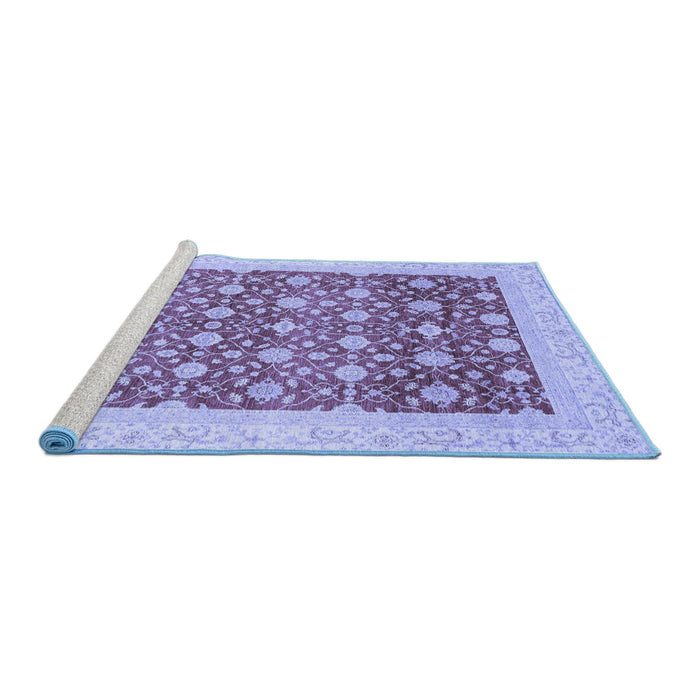 Sideview of Machine Washable Oriental Blue Modern Rug, wshabs4050blu