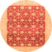 Round Oriental Orange Modern Rug, abs4050org