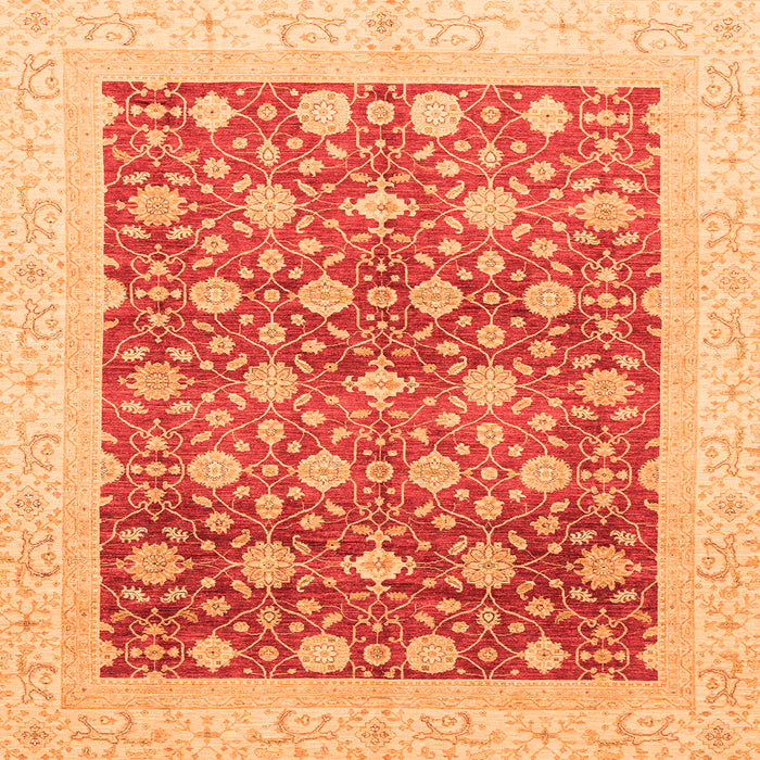 Square Machine Washable Oriental Orange Modern Area Rugs, wshabs4050org