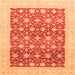 Square Machine Washable Oriental Orange Modern Area Rugs, wshabs4050org