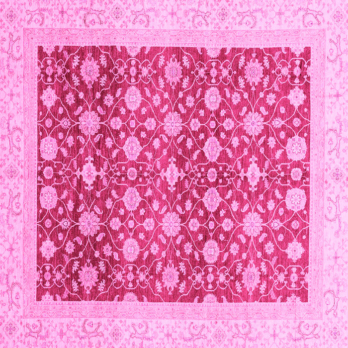 Square Machine Washable Oriental Pink Modern Rug, wshabs4050pnk