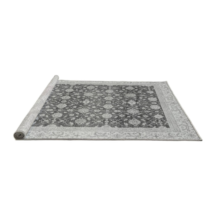 Sideview of Machine Washable Oriental Gray Modern Rug, wshabs4050gry