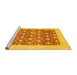 Sideview of Machine Washable Oriental Yellow Modern Rug, wshabs4050yw