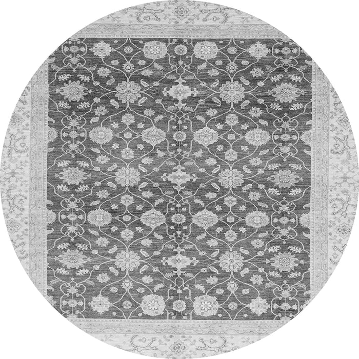 Round Oriental Gray Modern Rug, abs4050gry