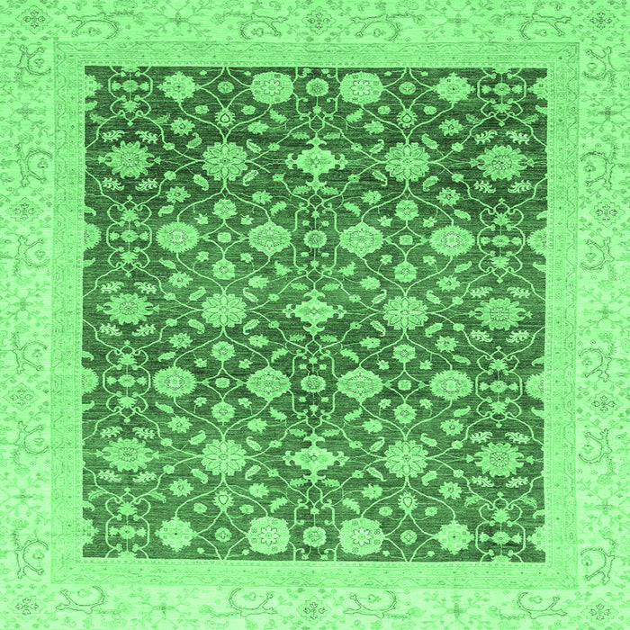 Square Machine Washable Oriental Emerald Green Modern Area Rugs, wshabs4050emgrn