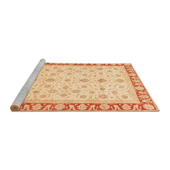 Sideview of Machine Washable Abstract Orange Rug, wshabs4051
