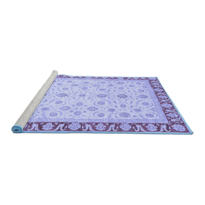 Sideview of Machine Washable Oriental Blue Modern Rug, wshabs4051blu