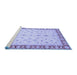 Sideview of Machine Washable Oriental Blue Modern Rug, wshabs4051blu