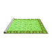 Sideview of Machine Washable Oriental Green Modern Area Rugs, wshabs4051grn