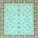 Square Oriental Light Blue Modern Rug, abs4051lblu