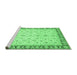 Sideview of Machine Washable Oriental Emerald Green Modern Area Rugs, wshabs4051emgrn