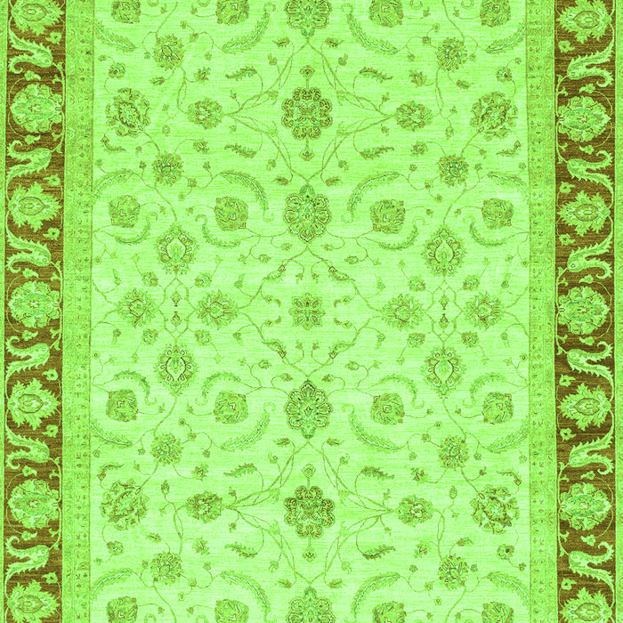 Machine Washable Oriental Green Modern Area Rugs, wshabs4051grn