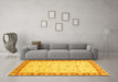 Machine Washable Oriental Yellow Modern Rug in a Living Room, wshabs4051yw