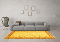 Machine Washable Oriental Yellow Modern Rug, wshabs4051yw