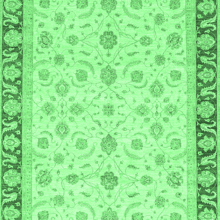 Machine Washable Oriental Emerald Green Modern Area Rugs, wshabs4051emgrn