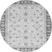 Round Machine Washable Oriental Gray Modern Rug, wshabs4051gry