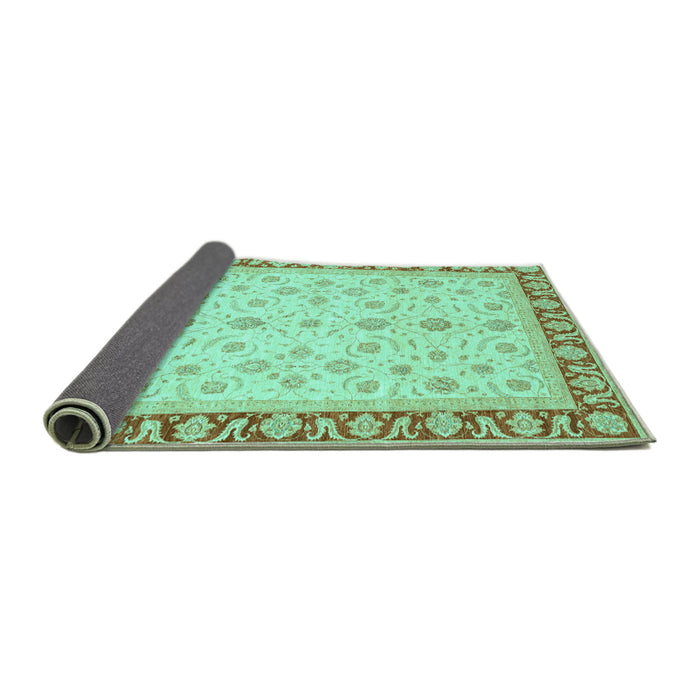 Sideview of Oriental Turquoise Modern Rug, abs4051turq