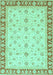 Machine Washable Oriental Turquoise Modern Area Rugs, wshabs4051turq