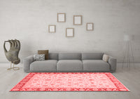 Machine Washable Oriental Red Modern Rug, wshabs4051red