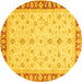 Round Oriental Yellow Modern Rug, abs4051yw