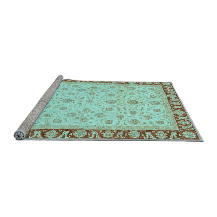 Sideview of Machine Washable Oriental Light Blue Modern Rug, wshabs4051lblu