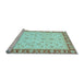 Sideview of Machine Washable Oriental Light Blue Modern Rug, wshabs4051lblu