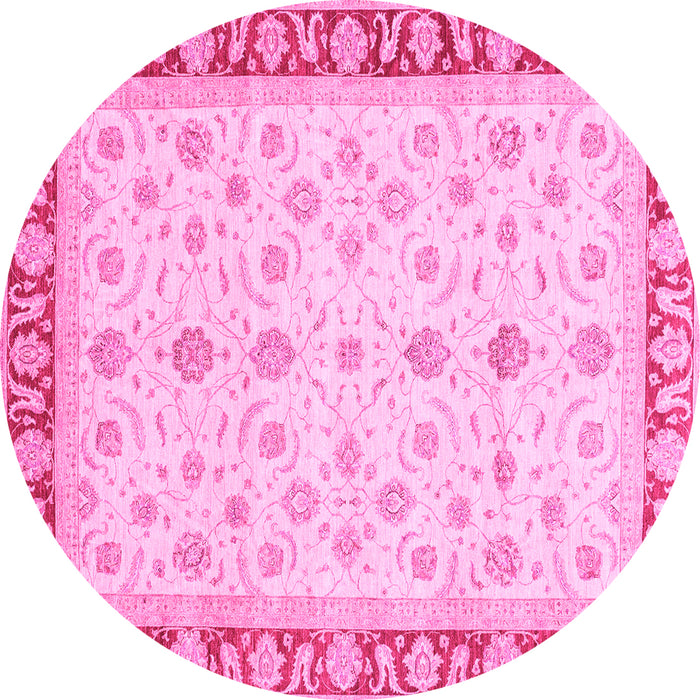 Round Oriental Pink Modern Rug, abs4051pnk