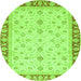 Round Oriental Green Modern Rug, abs4051grn