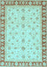 Machine Washable Oriental Light Blue Modern Rug, wshabs4051lblu