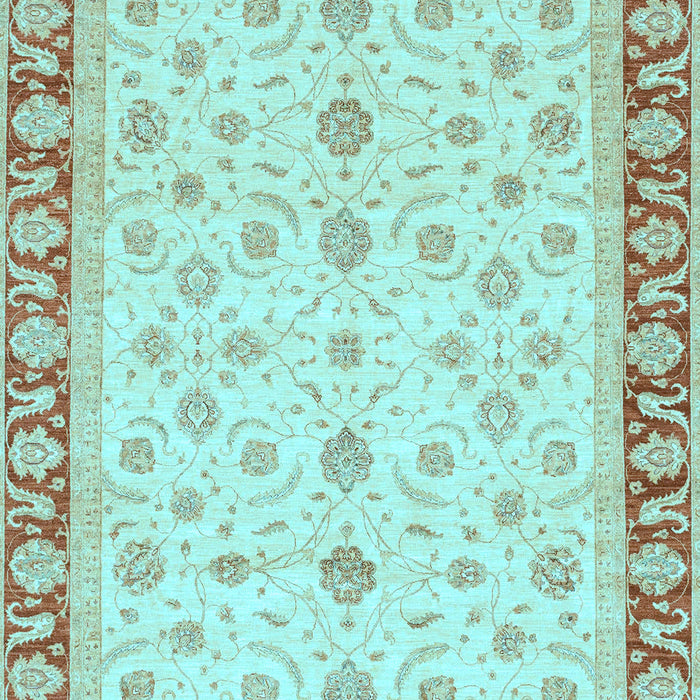 Machine Washable Oriental Light Blue Modern Rug, wshabs4051lblu